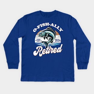 O-Fish-Ally Retired Est. 2024 Kids Long Sleeve T-Shirt